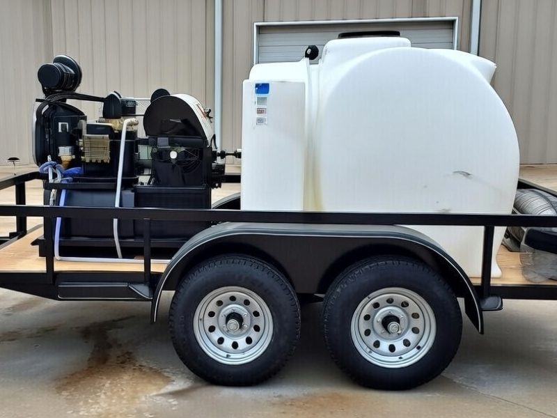 Small White Pressure Washer Trailer 2