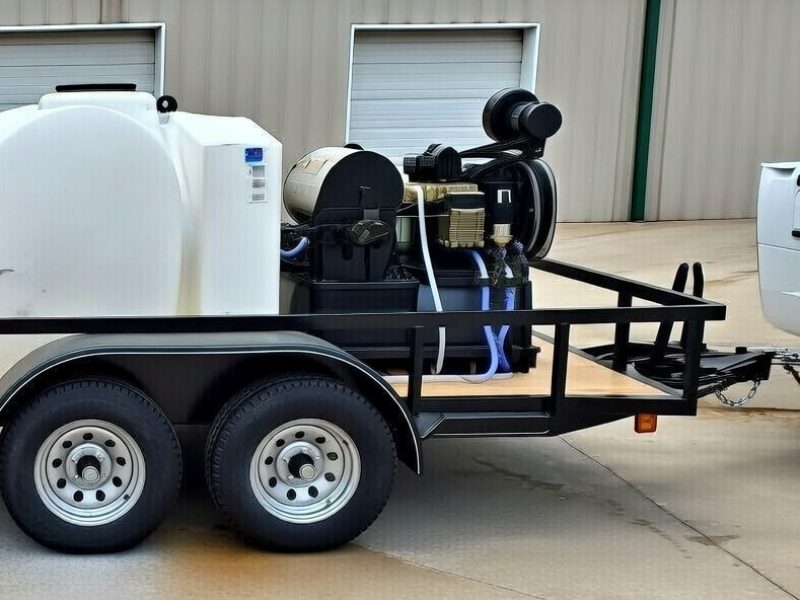 Small White Pressure Washer Trailer 4