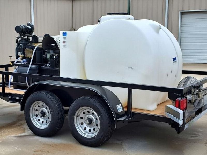 Small White Pressure Washer Trailer